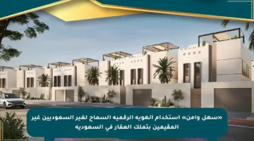 «سهل وآمن» استخدام الهوية الرقمية السماح لغير السعوديين غير المقيمين بتملك العقار في السعودية